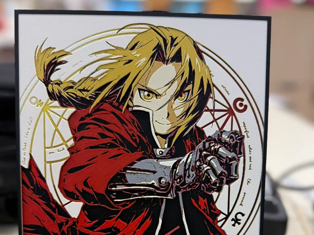 Full Metal Alchemist Hueforge- Edward Elric by MonkeyForge 3D HueForge model: Full Metal Alchemist Hueforge- Edward Elric by MonkeyForge 3D