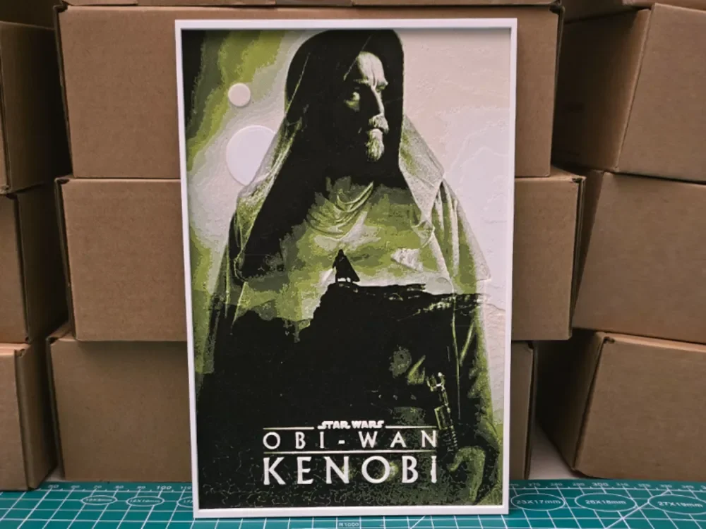 Star Wars Obi-Wan Kenobi Poster - Hueforge Art by Lumpy3D HueForge model: Star Wars Obi-Wan Kenobi Poster - Hueforge Art by Lumpy3D