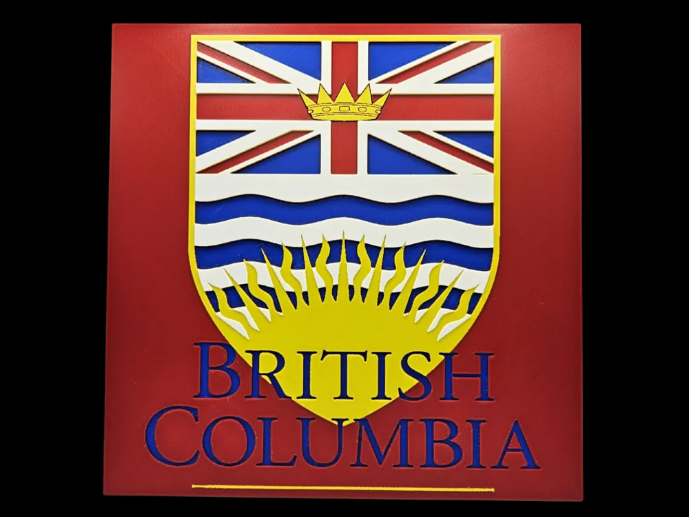 HueForge model: British Columbia by BusyKikiBee