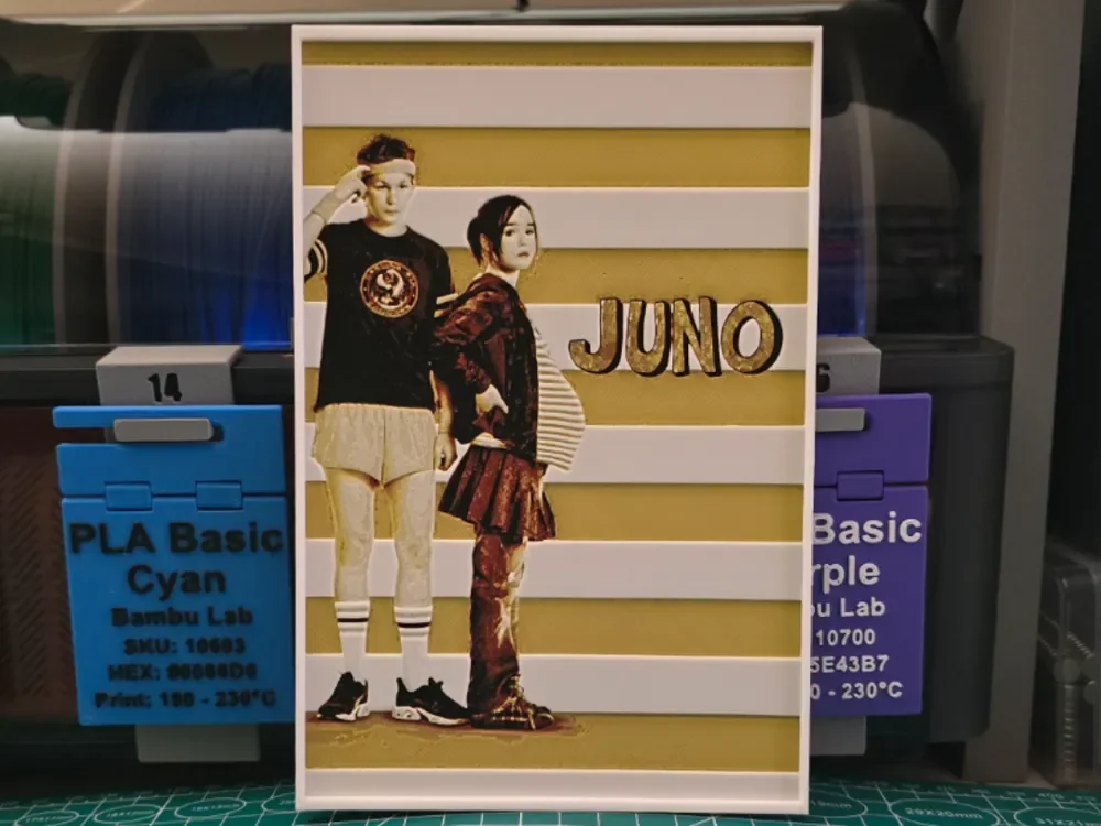 Juno Movie Poster - Hueforge Art by Lumpy3D HueForge model: Juno Movie Poster - Hueforge Art by Lumpy3D