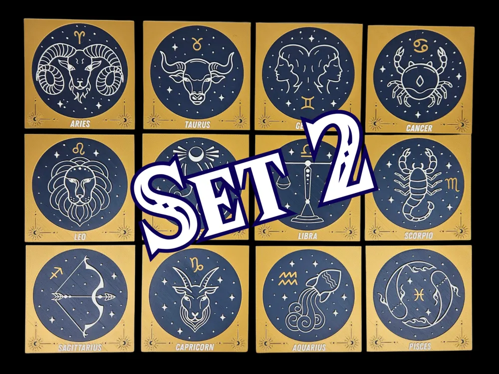 Zodiac Signs (Set 2: Libra -> Virgo) by BusyKikiBee HueForge model: Zodiac Signs (Set 2: Libra -> Virgo) by BusyKikiBee