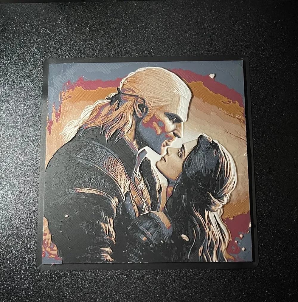 Geralt and Yennefer (The Witcher) - Hueforge Print by cyanidesugar HueForge model: Geralt and Yennefer (The Witcher) - Hueforge Print by cyanidesugar