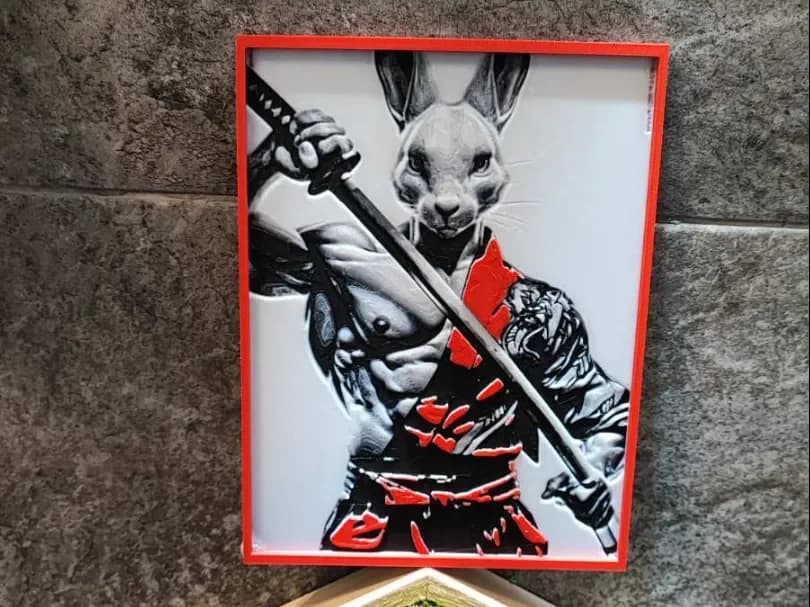 Bunny Warrior by Garuda3D HueForge model: Bunny Warrior by Garuda3D
