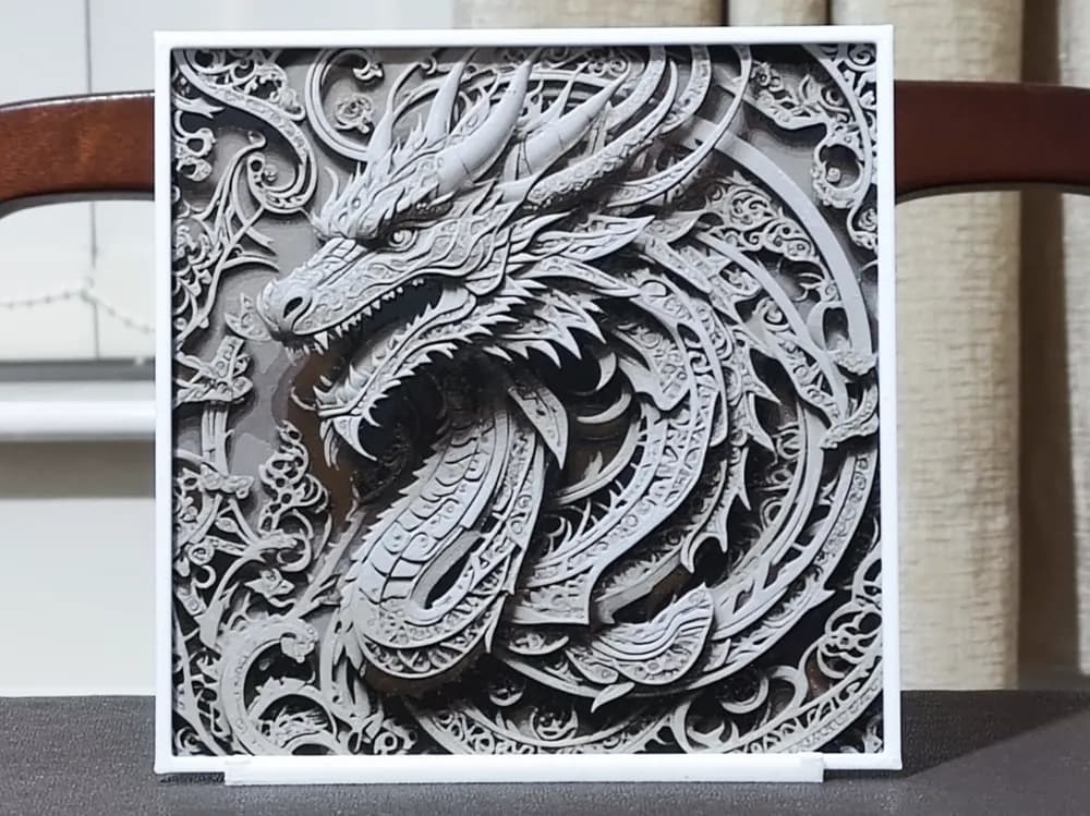 Kirigami Dragon - HueForge 4 Color Kirigami Dragon - HueForge 4 Color