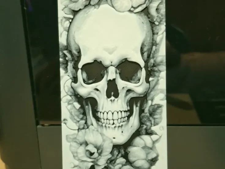 Skull and flowers bookmark - Just 2 colours v1 Skull and flowers bookmark - Just 2 colours v1