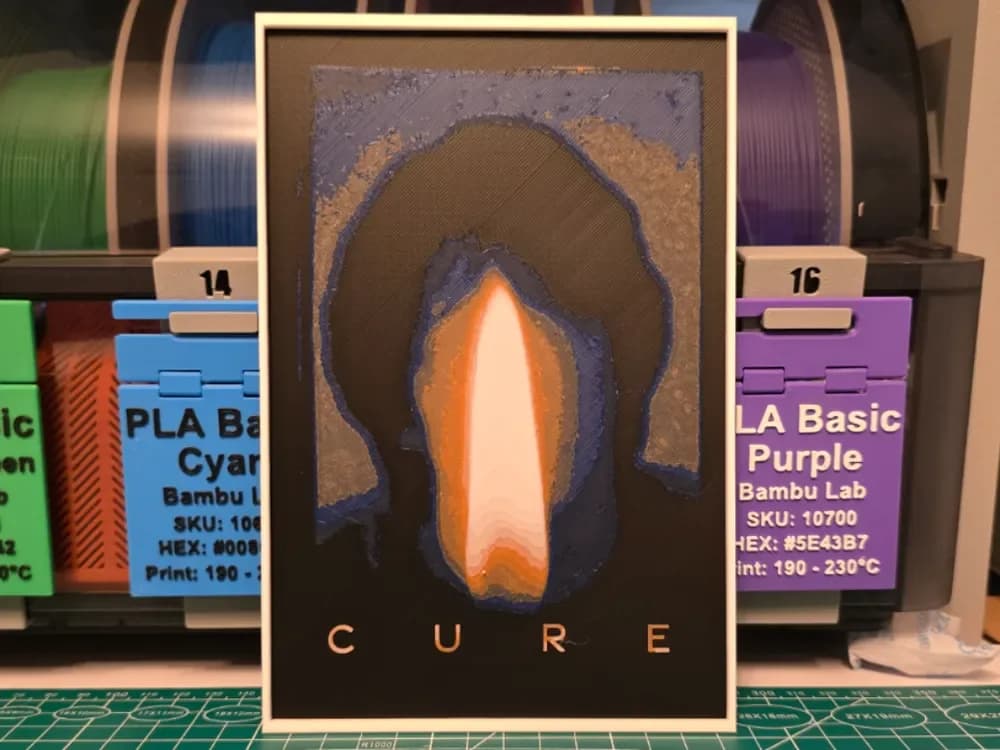 Cure Movie Poster - Hueforge Art by Lumpy3D HueForge model: Cure Movie Poster - Hueforge Art by Lumpy3D
