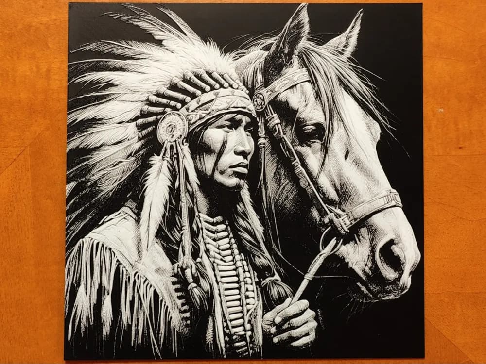 Native American - Horse - Hueforge by Sarge HueForge model: Native American - Horse - Hueforge by Sarge