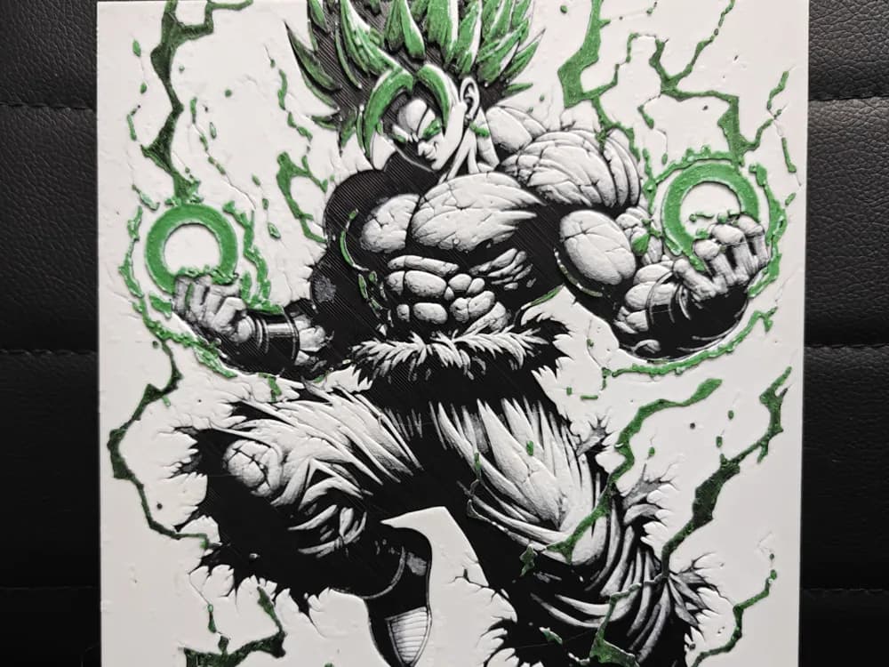 HueForge model: Broly Rage by TheHueforgeLady