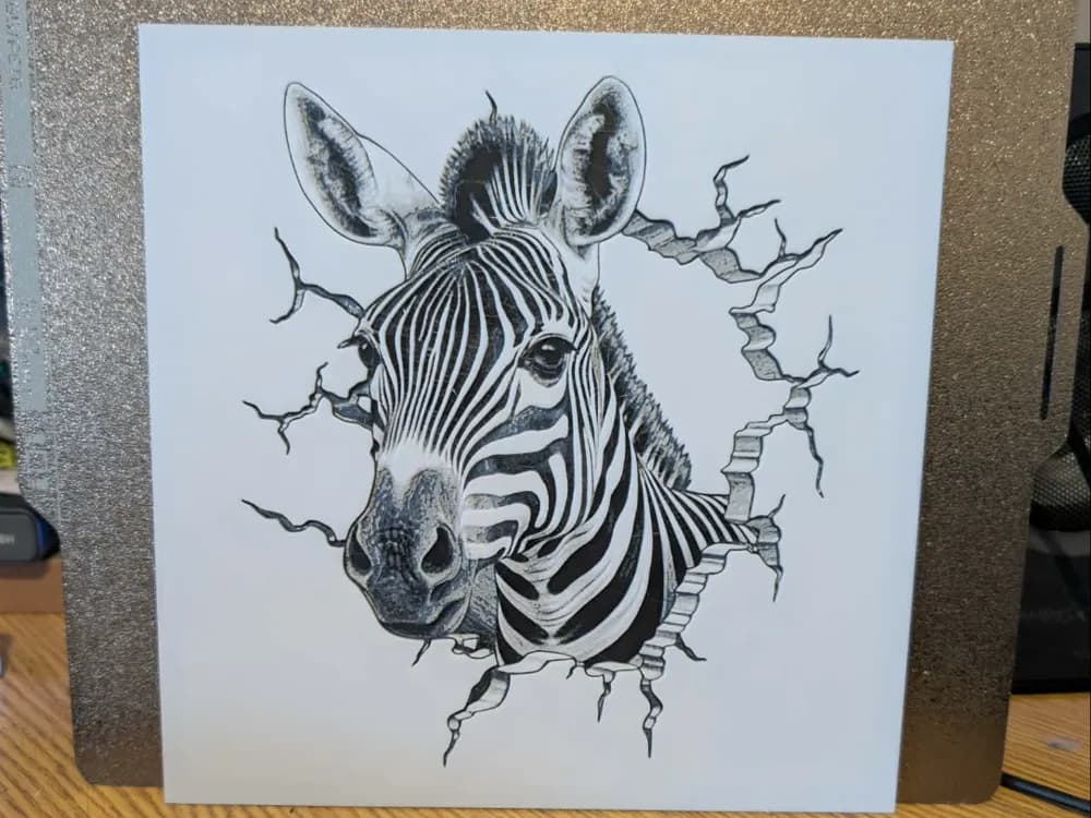 Zebra breakout - hueforge by 3dGlow HueForge model: Zebra breakout - hueforge by 3dGlow