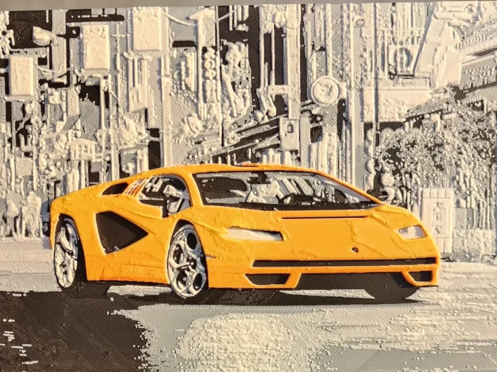 Lamborghini Countach 2022 - Hueforge by BeaN HueForge model: Lamborghini Countach 2022 - Hueforge by BeaN
