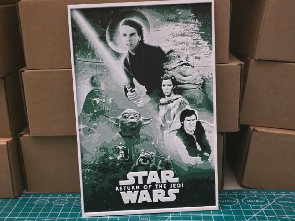 Star Wars VI Return of the Jedi Poster - Hueforge by Lumpy3D HueForge model: Star Wars VI Return of the Jedi Poster - Hueforge by Lumpy3D