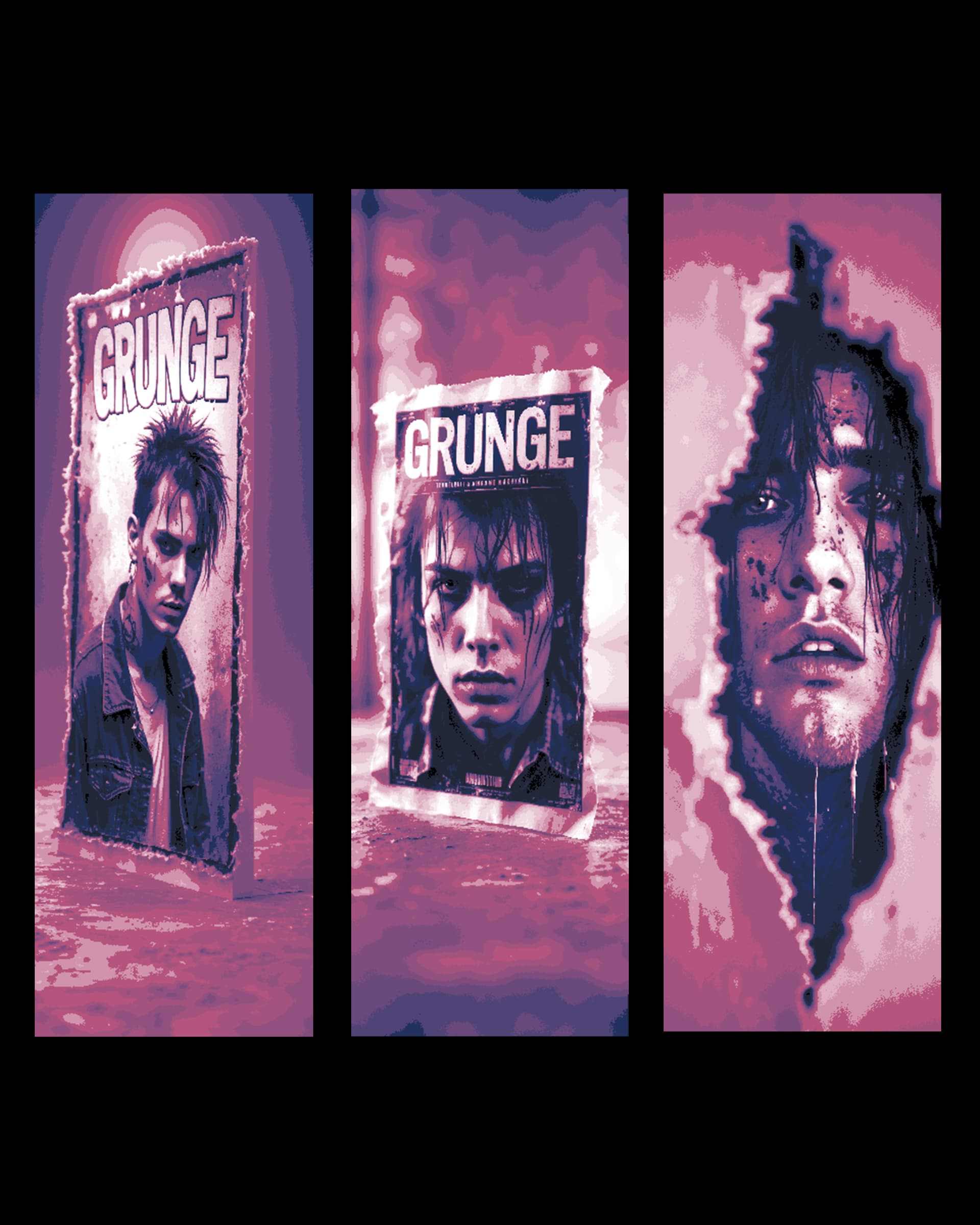 Retro style grunge - the music that sparked a generation - Set of Bookmarks Retro style grunge - the music that sparked a generation - Set of Bookmarks