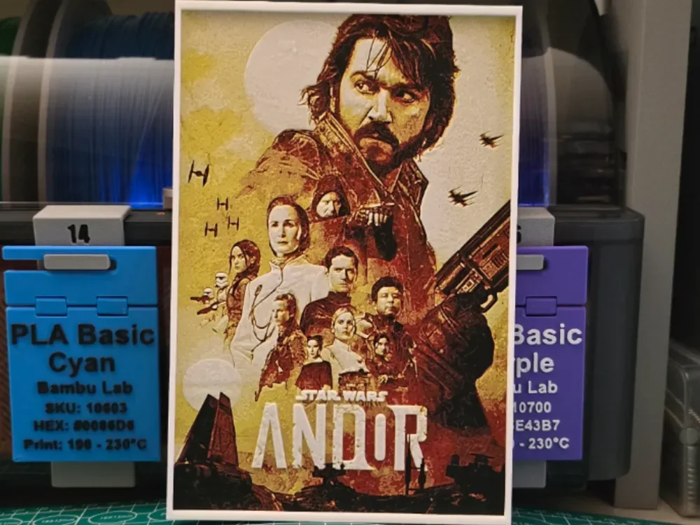 Star Wars Andor Poster – Hueforge Art by Lumpy3D HueForge model: Star Wars Andor Poster – Hueforge Art by Lumpy3D