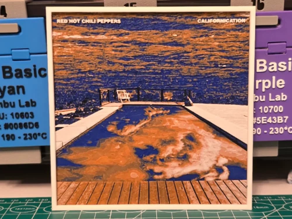 Red Hot Chili Peppers "Californication" Album Art by Lumpy3D HueForge model: Red Hot Chili Peppers "Californication" Album Art by Lumpy3D