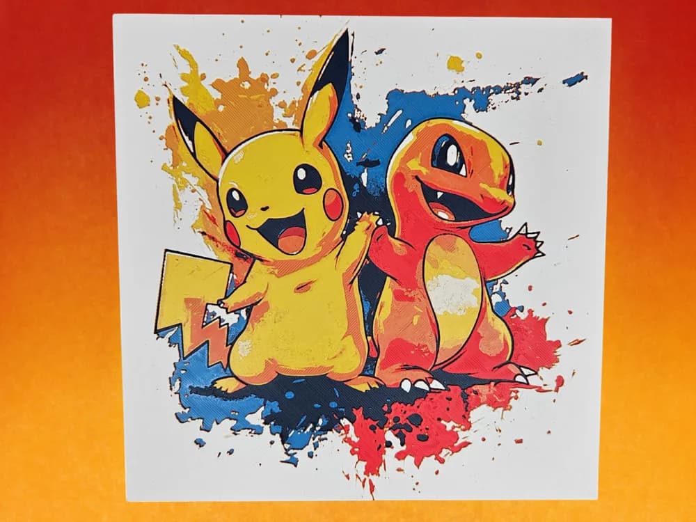 Pikachu and Charmander - Pokemon hueforge by BusyKikiBee HueForge model: Pikachu and Charmander - Pokemon hueforge by BusyKikiBee