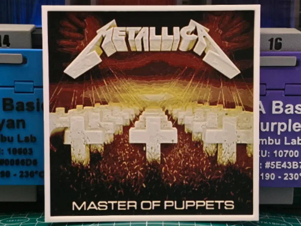 Metallica "Master of Puppets" Album - Hueforge Art by Lumpy3D HueForge model: Metallica "Master of Puppets" Album - Hueforge Art by Lumpy3D