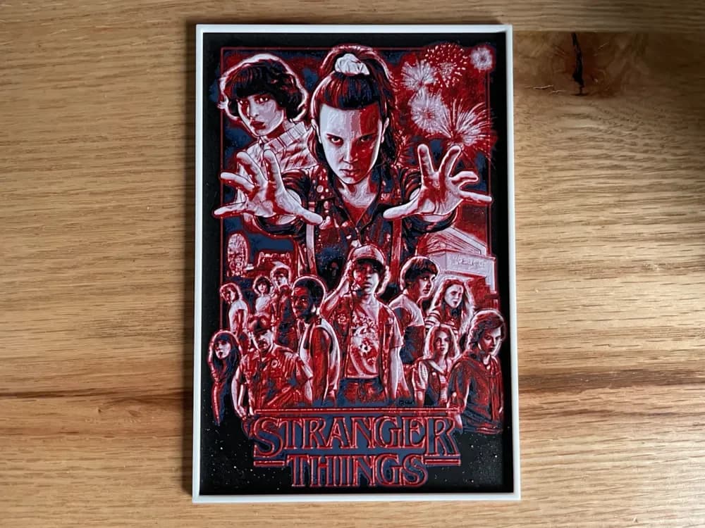 Stranger Things (2016) Hueforge Series Poster by NiiON HueForge model: Stranger Things (2016) Hueforge Series Poster by NiiON