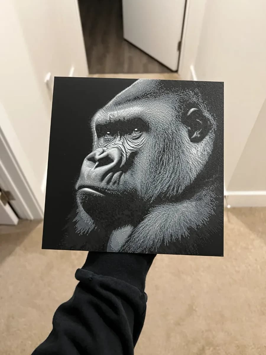 Gorilla Face Hueforge by RP47 Designs HueForge model: Gorilla Face Hueforge by RP47 Designs