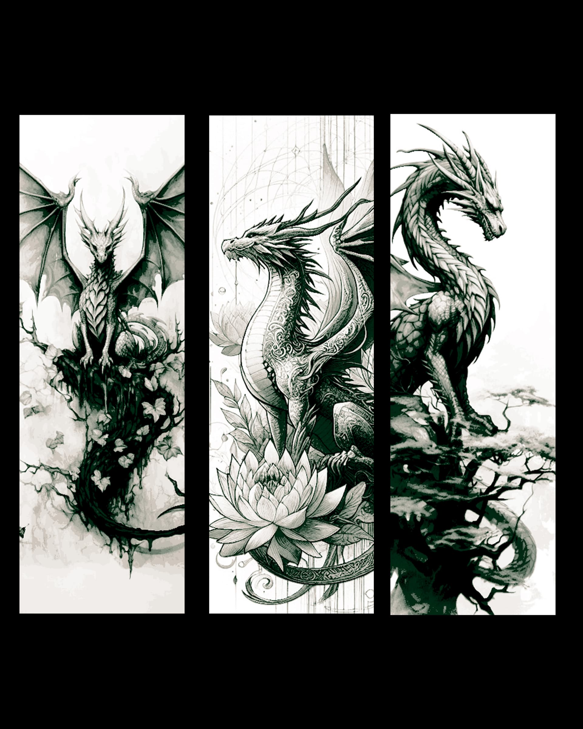High Fantasy Dragons of Nature - Set of Bookmarks