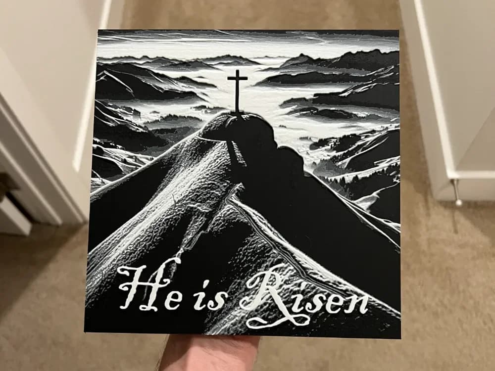 He is Risen Hueforge by RP47 Designs HueForge model: He is Risen Hueforge by RP47 Designs
