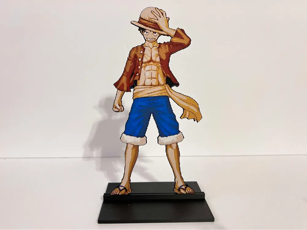 One Piece: Monkey D. Luffy 1/10th Bookmark/Décor by 3djd HueForge model: One Piece: Monkey D. Luffy 1/10th Bookmark/Décor by 3djd