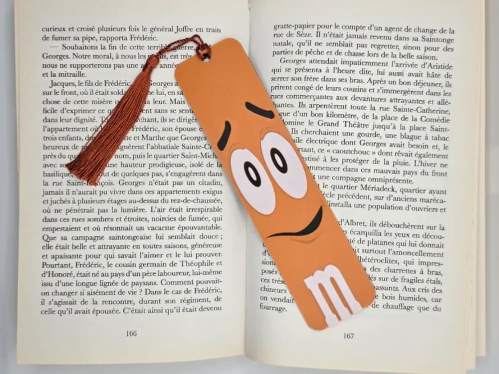 Bookmark M&M's Orange by Kactus Fpv HueForge model: Bookmark M&M's Orange by Kactus Fpv
