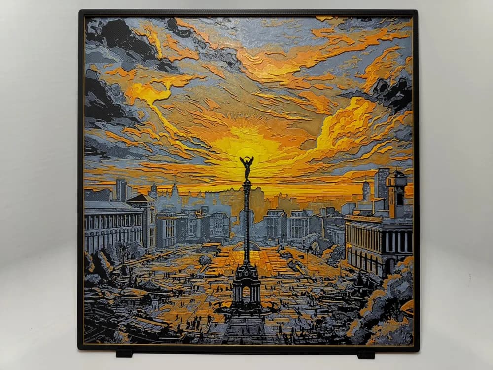 Kyiv Sunset - Hueforge by BeaN HueForge model: Kyiv Sunset - Hueforge by BeaN