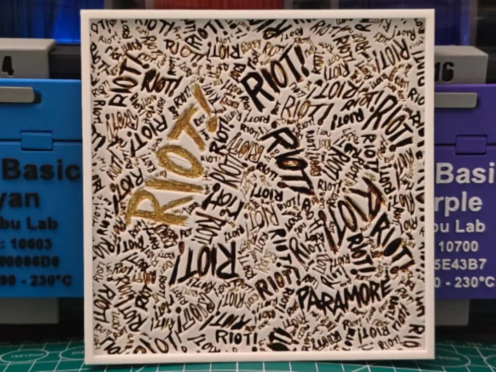 HueForge model: Paramore "Riot" Album - Hueforge Art by Lumpy3D
