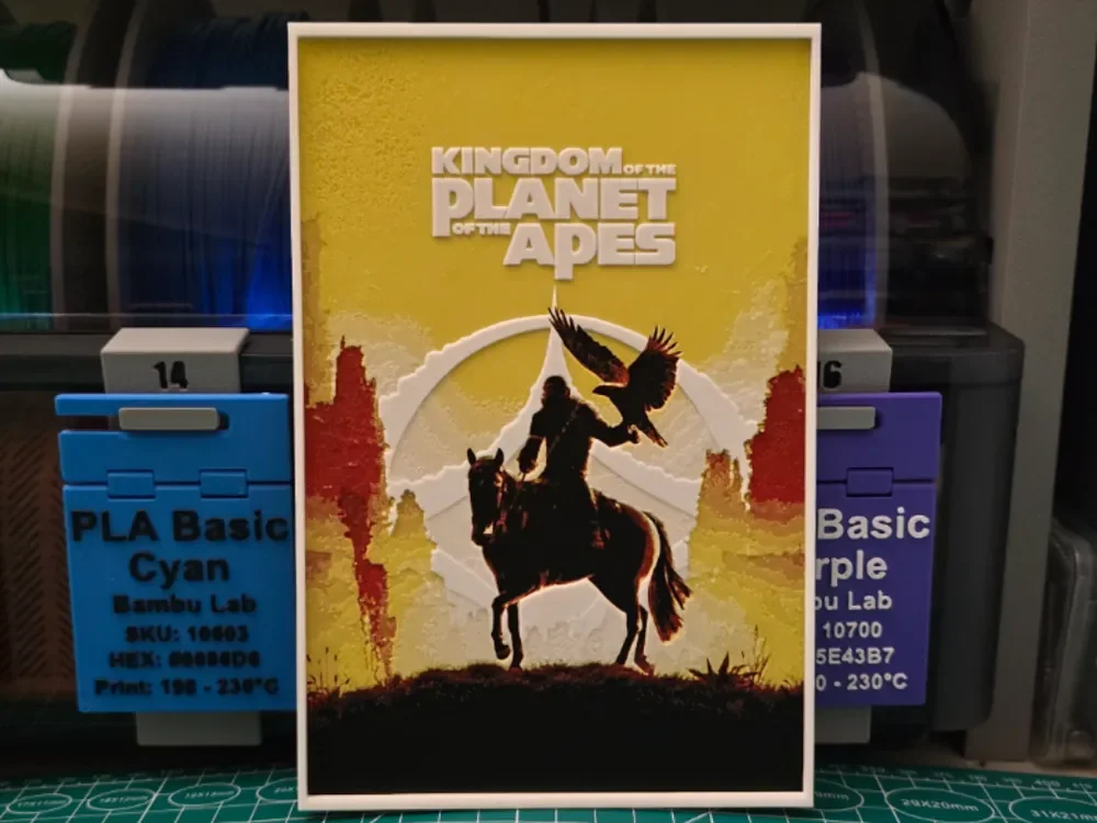 HueForge model: Kingdom of the Planet of the Apes Movie - Hueforge by Lumpy3D