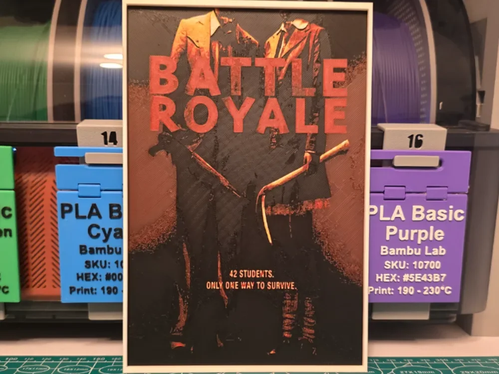 Battle Royale Movie Poster - Hueforge Art by Lumpy3D HueForge model: Battle Royale Movie Poster - Hueforge Art by Lumpy3D