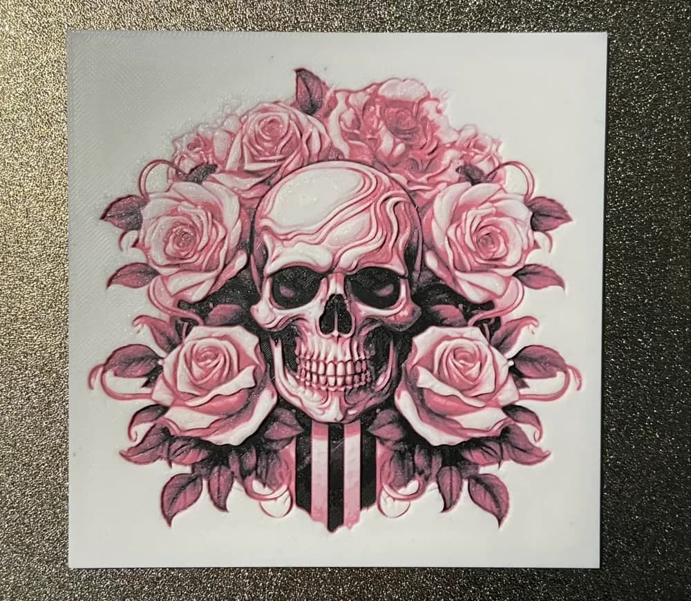 skull and roses by Morganja HueForge model: skull and roses by Morganja