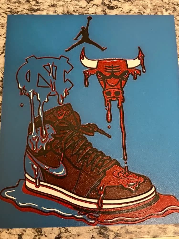 NC Bulls jordan shoe (HueForge print) by Houston713Texan HueForge model: NC Bulls jordan shoe (HueForge print) by Houston713Texan