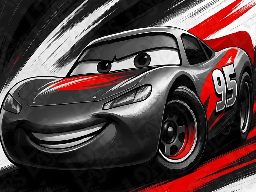 Lightning McQueen by LoFi Layers HueForge model: Lightning McQueen by LoFi Layers