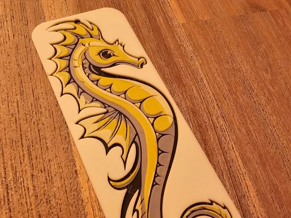 "Bookmark" Colorful Seahorse by BLUSH Designs HueForge model: "Bookmark" Colorful Seahorse by BLUSH Designs