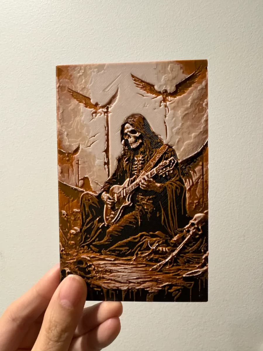 Greeting Card - Music from Hell - Halloween by cyanidesugar HueForge model: Greeting Card - Music from Hell - Halloween by cyanidesugar