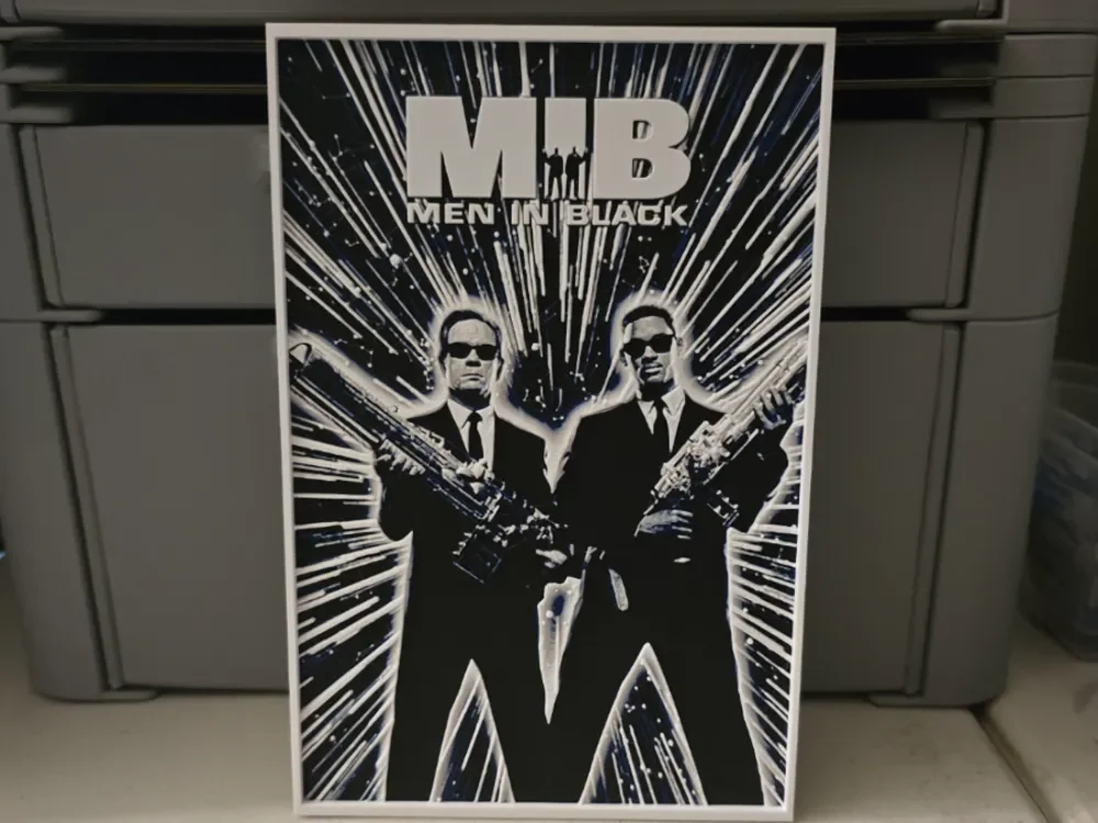 Men In Black Movie Poster - Hueforge Art by Lumpy3D HueForge model: Men In Black Movie Poster - Hueforge Art by Lumpy3D
