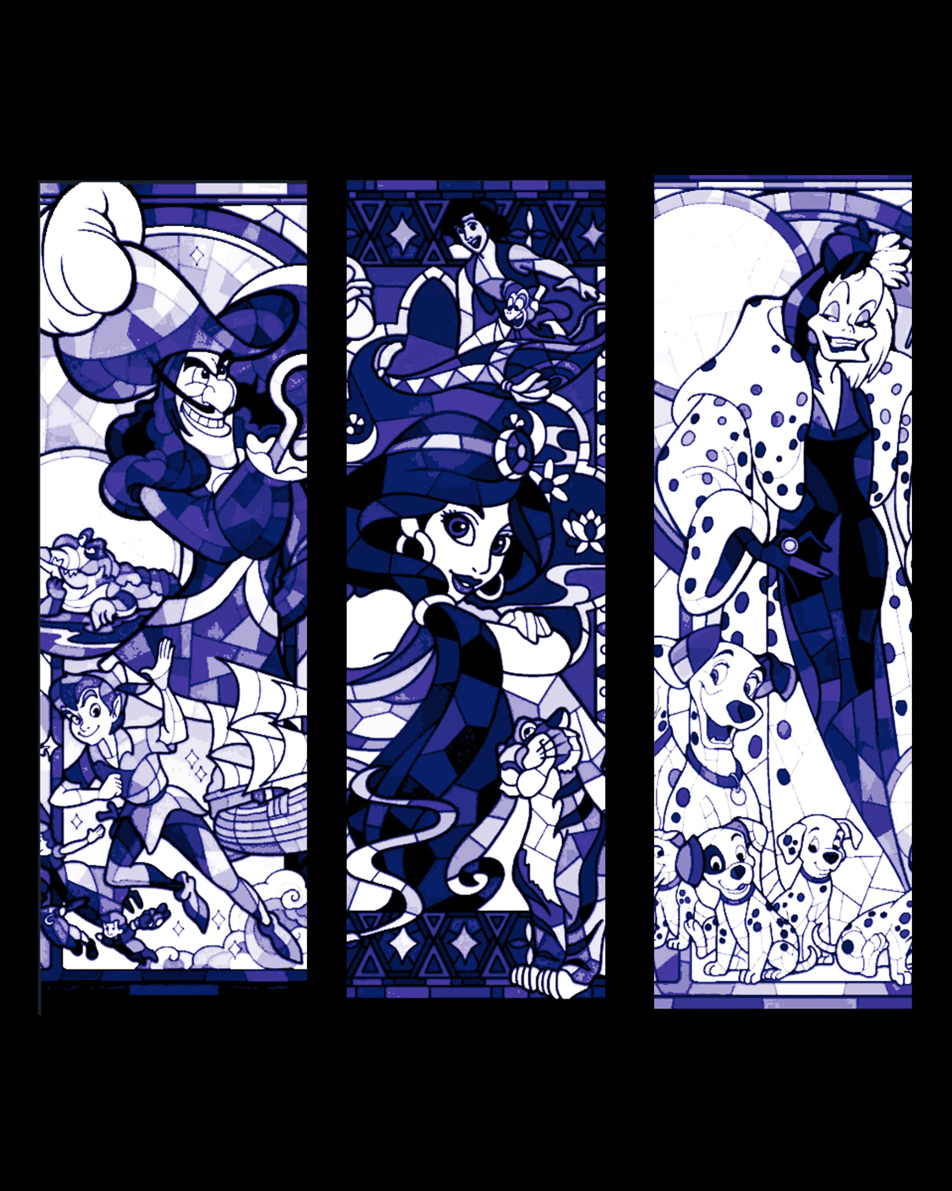 Fan art depictions of Characters from Disney movies stained glass style - bookmarks Fan art depictions of Characters from Disney movies stained glass style - bookmarks