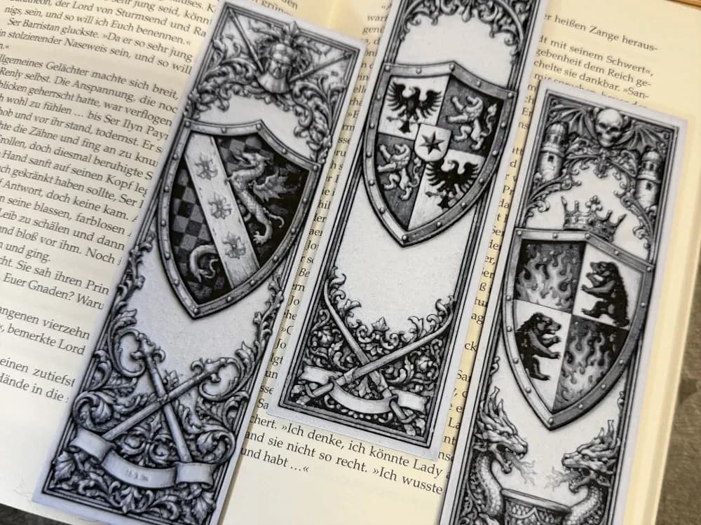 Medieval Shield Bookmark Set by Loupes HueForge model: Medieval Shield Bookmark Set by Loupes