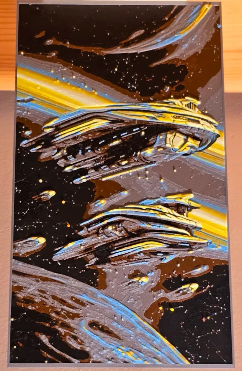 Interstellar Exploration hueforge by Kactus Fpv HueForge model: Interstellar Exploration hueforge by Kactus Fpv