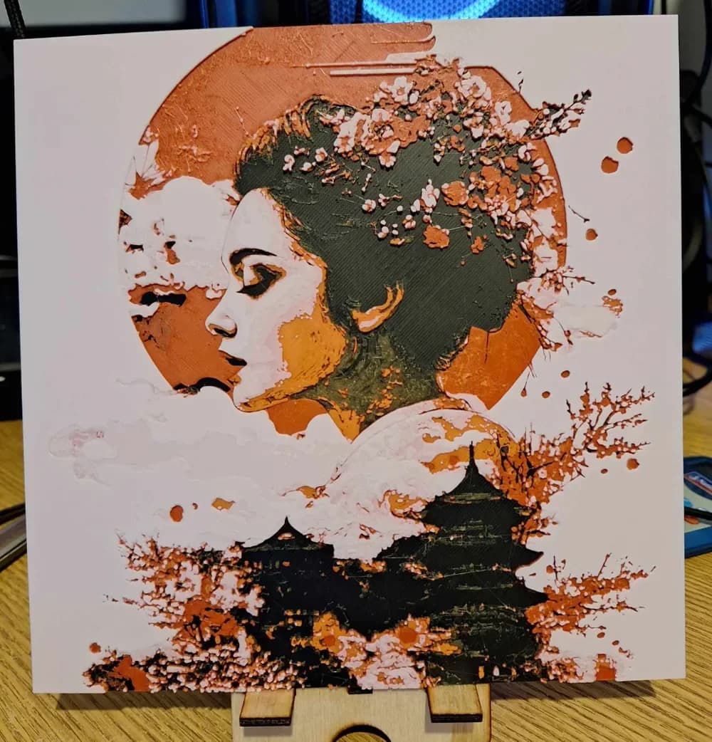 Japanese geisha Girl by 3dGlow HueForge model: Japanese geisha Girl by 3dGlow