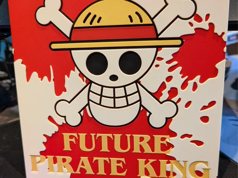 One Piece Straw Hat Jolly Roger Future Pirate King by IslandLooter HueForge model: One Piece Straw Hat Jolly Roger Future Pirate King by IslandLooter