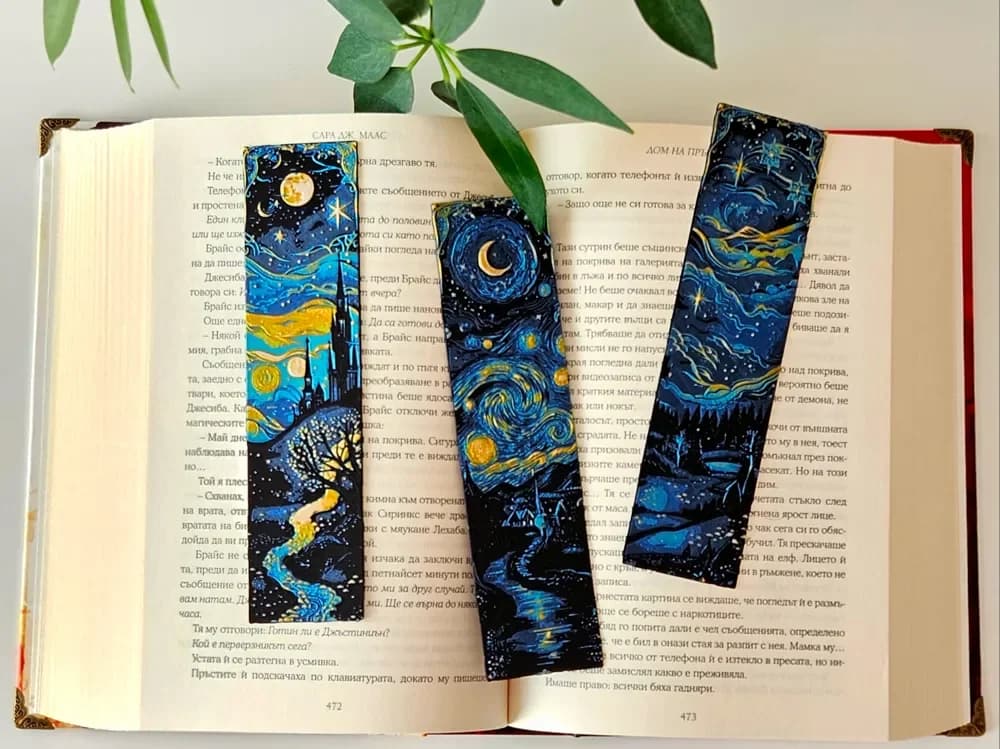 Starry Night Dreams (2) - Bookmarks Set by C3D HueForge model: Starry Night Dreams (2) - Bookmarks Set by C3D