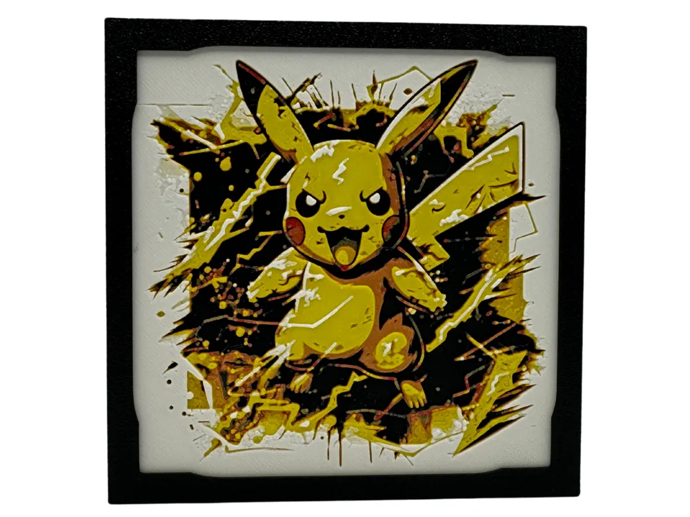 Pikachu - Pokemon Hueforge by Canadian Gamer HueForge model: Pikachu - Pokemon Hueforge by Canadian Gamer