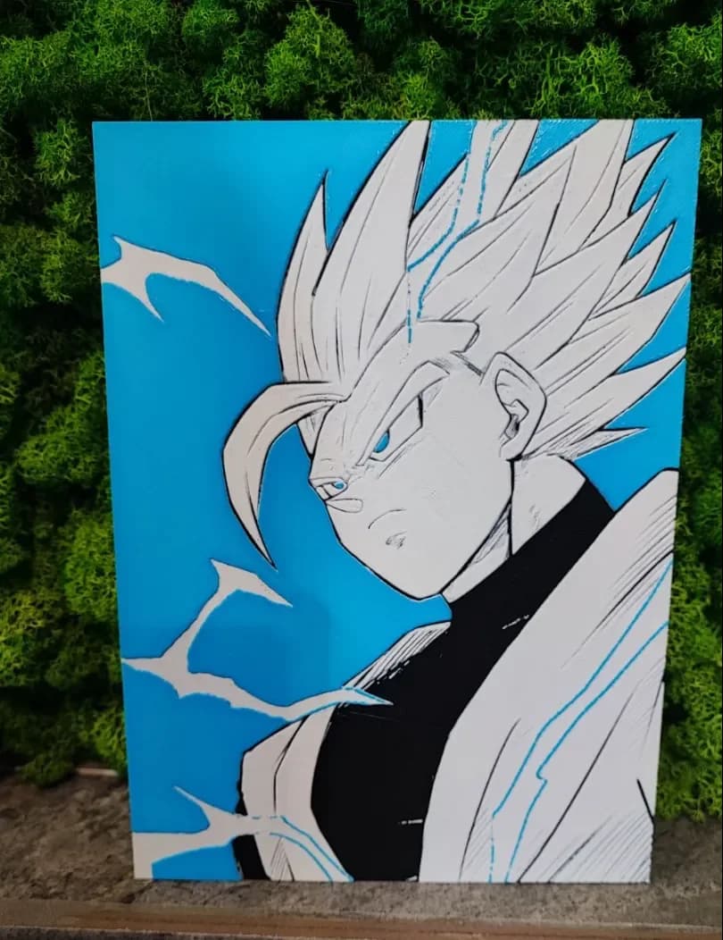 Gohan - Customise Background by Garuda3D HueForge model: Gohan - Customise Background by Garuda3D