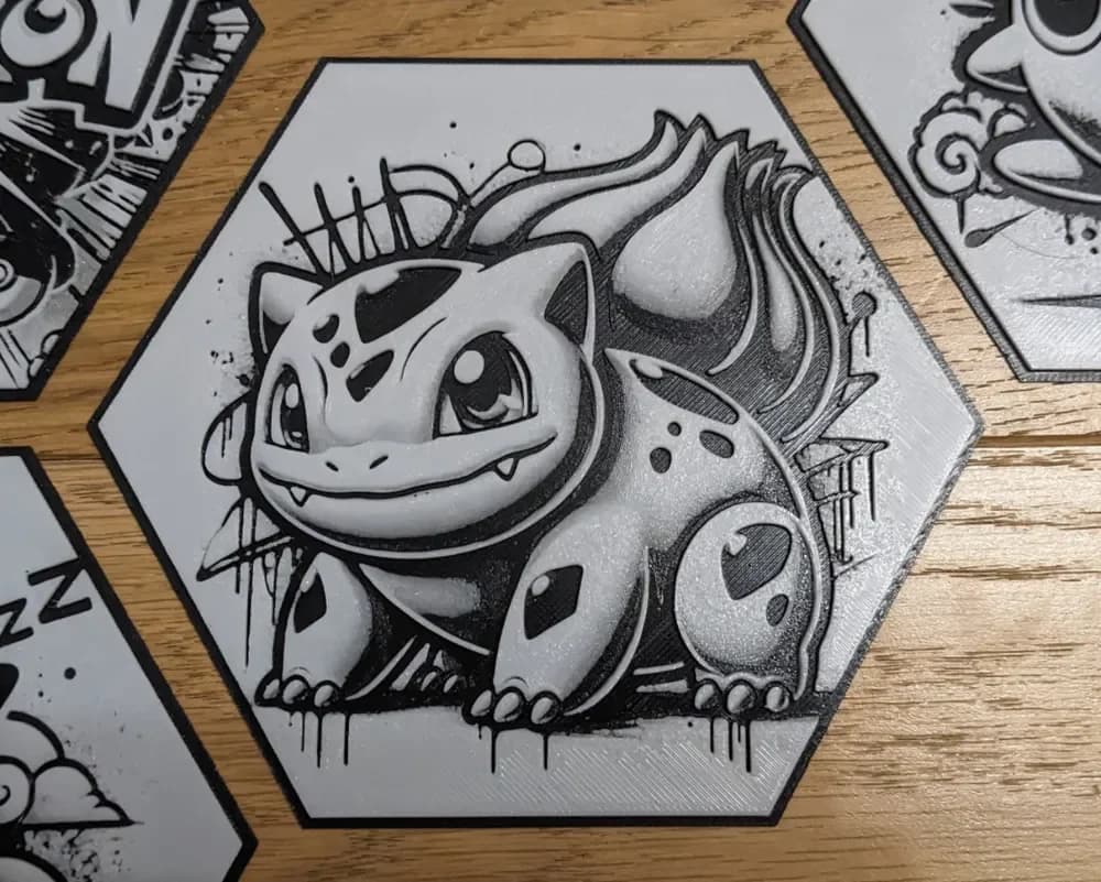 Pokémon Bulbasaur Bulbizarre Hueforge Hex Hexagon Pokémon Bulbasaur Bulbizarre Hueforge Hex Hexagon