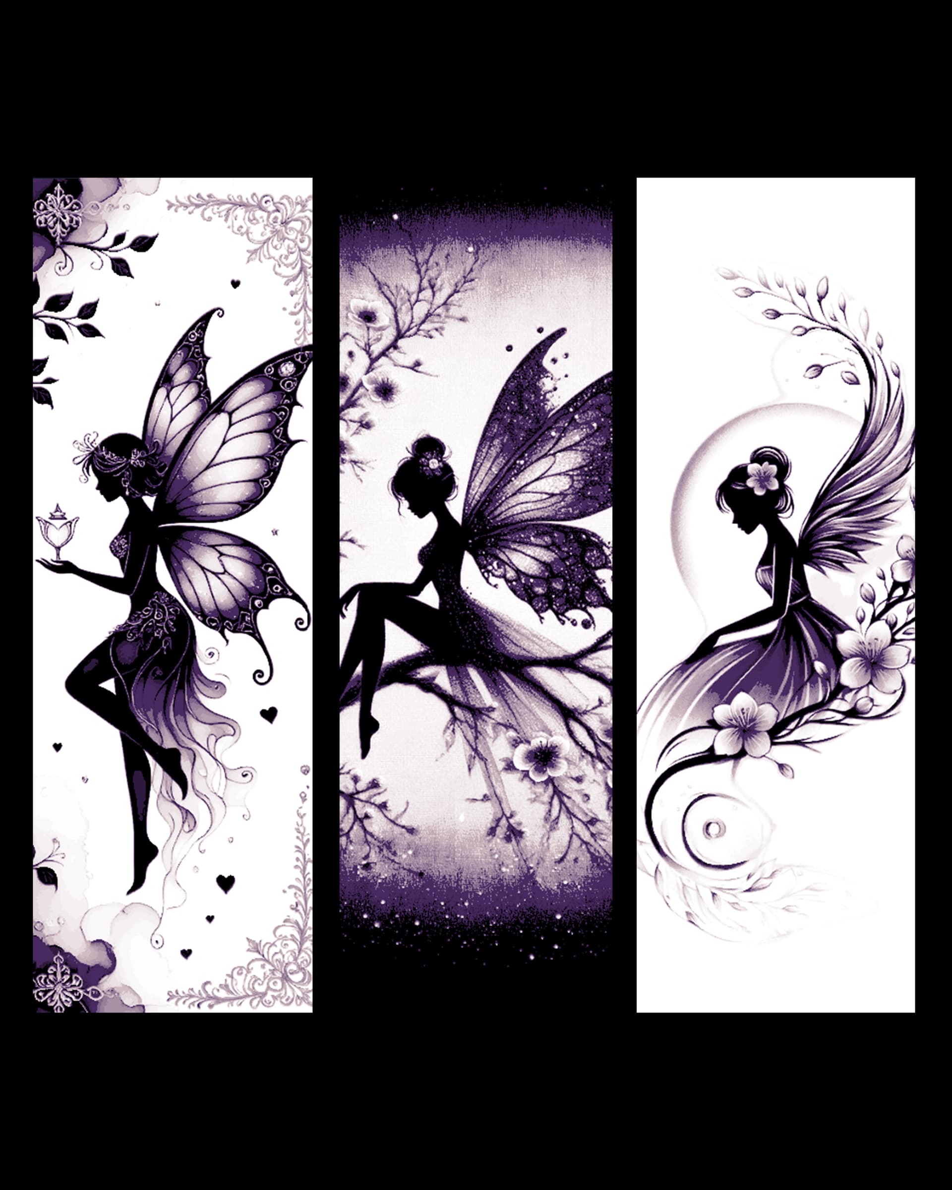 Sometime simple is just better - shadow fantasy fairy designs - set of bookmarks by booneco3d HueForge model: Sometime simple is just better - shadow fantasy fairy designs - set of bookmarks by booneco3d