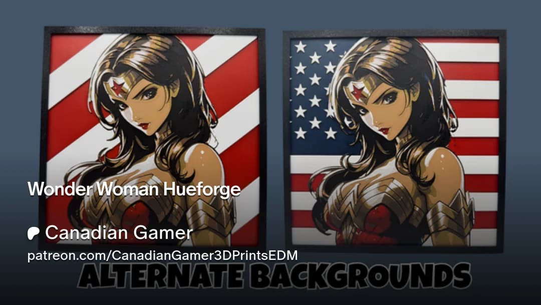 Wonder Woman Hueforge by Canadian Gamer HueForge model: Wonder Woman Hueforge by Canadian Gamer