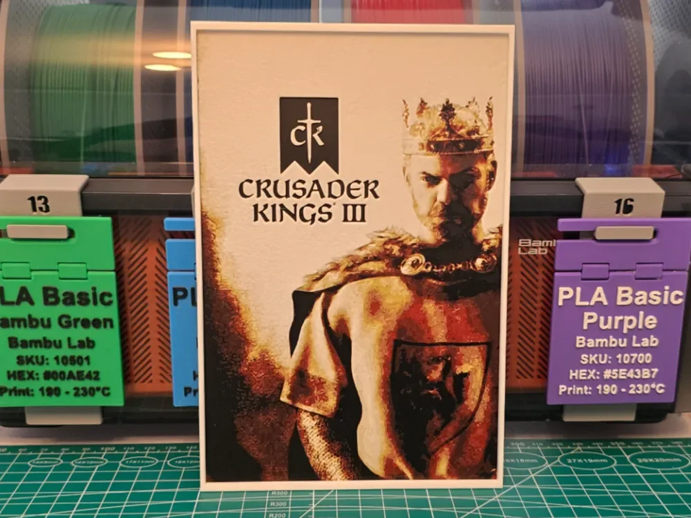 Crusader Kings III Game Poster - Hueforge Art by Lumpy3D HueForge model: Crusader Kings III Game Poster - Hueforge Art by Lumpy3D