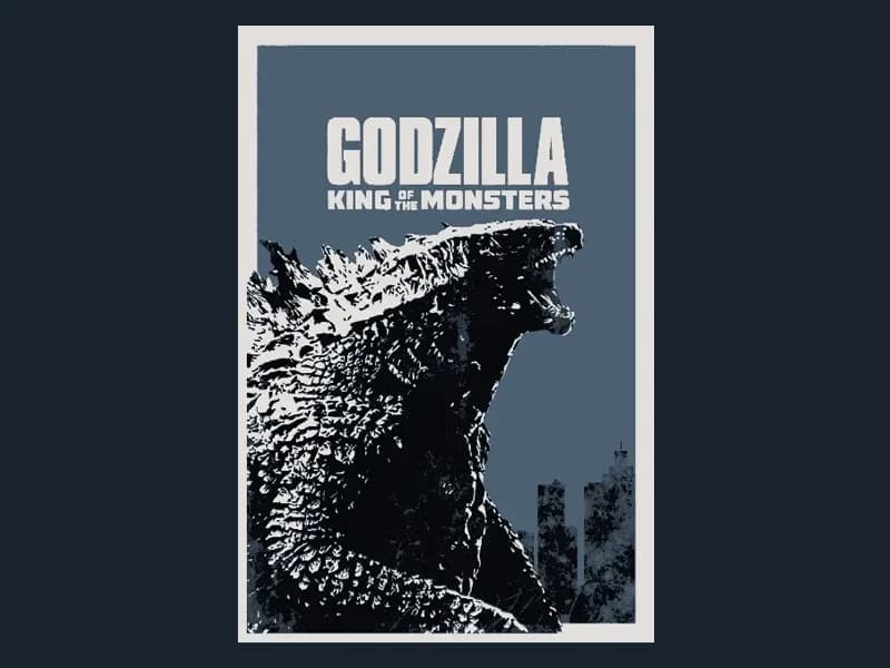 Godzilla King of the Monsters (Movie Poster) by HugheCraft HueForge model: Godzilla King of the Monsters (Movie Poster) by HugheCraft