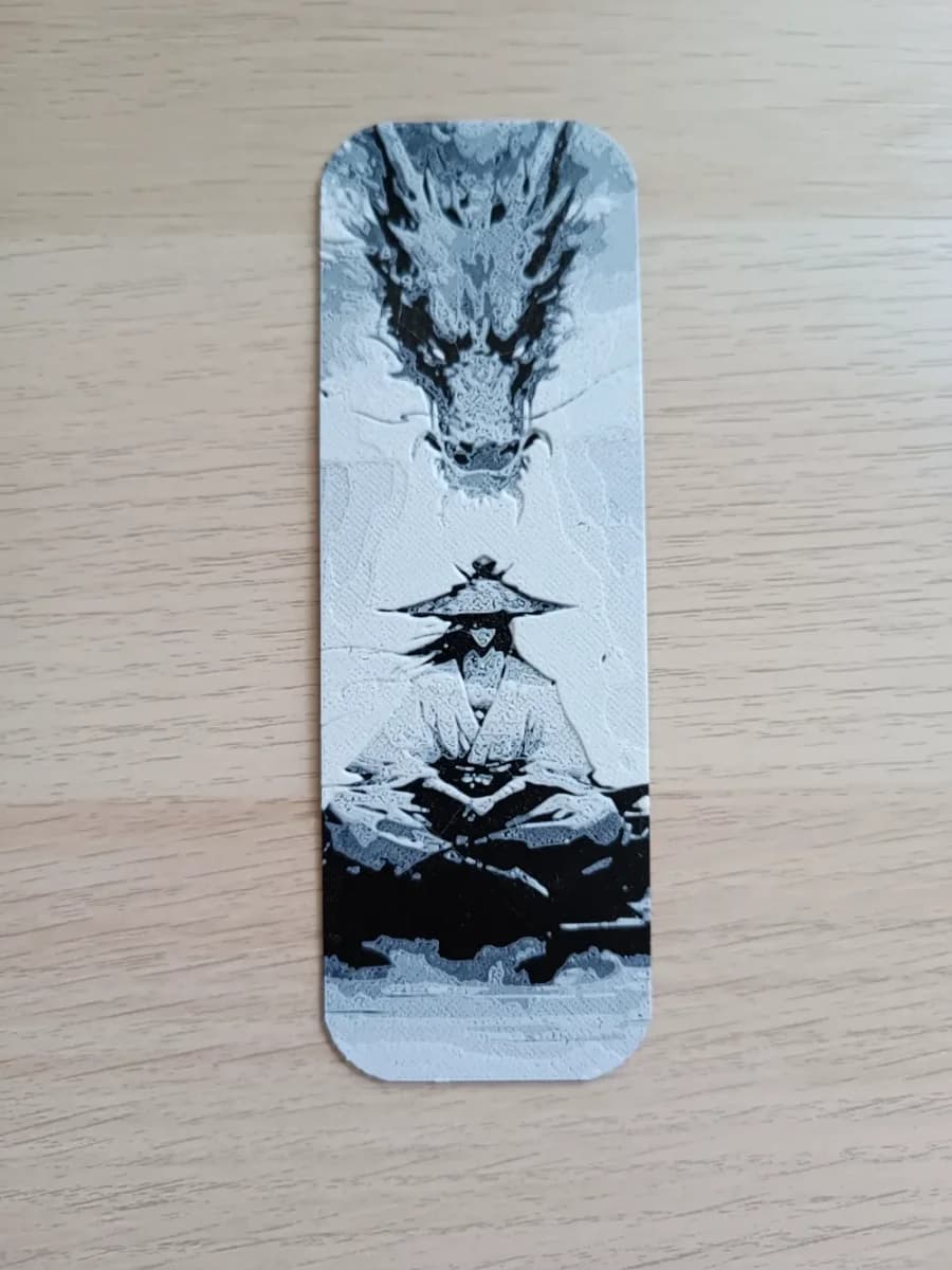 Samurai Dragon Bookmark by Atrus Design HueForge model: Samurai Dragon Bookmark by Atrus Design